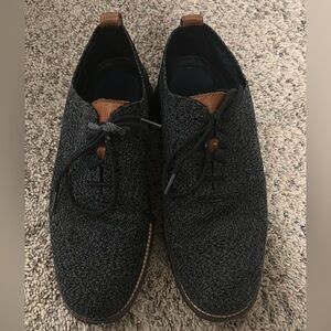 Cole Haan Black Knit Lace-Up Oxfords